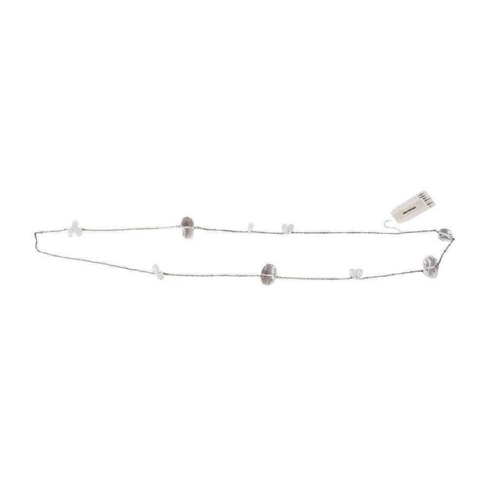 J Jill Opera Necklace Semi Precious White Clear Silver Tone Chain NWT